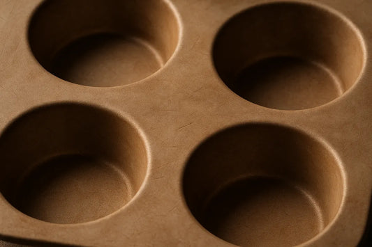 Gros plan sur la texture d'un moule en silicone légèrement blanchi