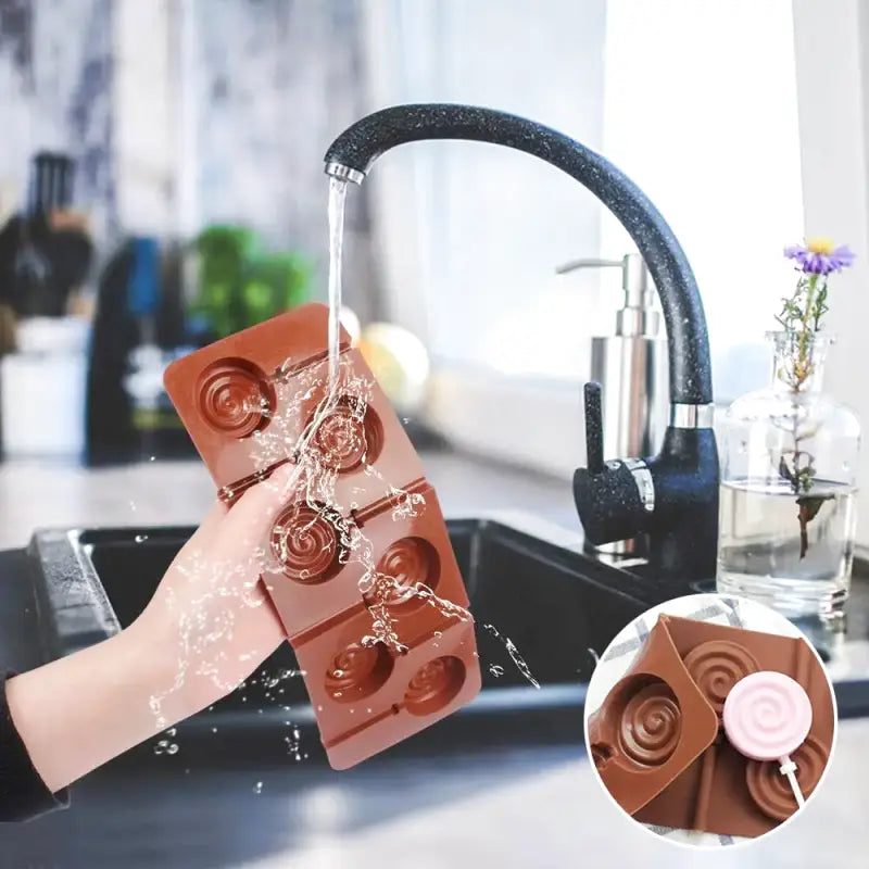 2 Moules à Sucettes En Silicone Avec 48 Bâtonnets - Kit Fabrication Chocolats Et Bonbons